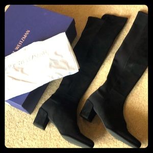 Stuart Weitzman Black Suede 50/50 MID Boots
